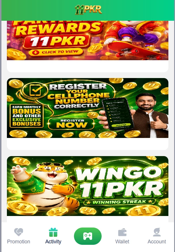 11PKR Game rewards